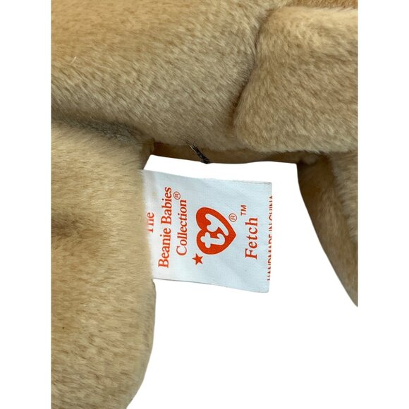 Ty Beanie Baby Fetch Dog Plush 1997 Retired Collectible Soft Tan Polyester 8" - Picture 4 of 5